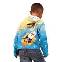 Antigua and Barbuda Christmas Kid Hoodie Chilling Santa - Wonder Print Shop