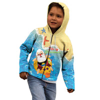 Antigua and Barbuda Christmas Kid Hoodie Chilling Santa - Wonder Print Shop