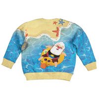 Antigua and Barbuda Christmas Kid Ugly Christmas Sweater Chilling Santa - Wonder Print Shop