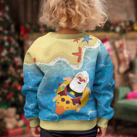 Antigua and Barbuda Christmas Kid Ugly Christmas Sweater Chilling Santa - Wonder Print Shop