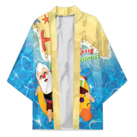 Antigua and Barbuda Christmas Kimono Chilling Santa - Wonder Print Shop