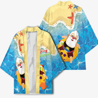 Antigua and Barbuda Christmas Kimono Chilling Santa - Wonder Print Shop