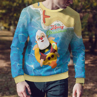 Antigua and Barbuda Christmas Ugly Christmas Sweater Chilling Santa - Wonder Print Shop