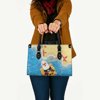 Antigua and Barbuda Christmas Leather Bag Chilling Santa - Wonder Print Shop