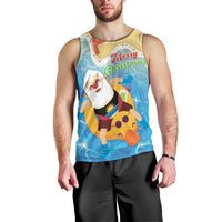 Antigua and Barbuda Christmas Men Tank Top Chilling Santa - Wonder Print Shop