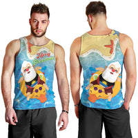 Antigua and Barbuda Christmas Men Tank Top Chilling Santa - Wonder Print Shop