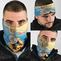 Antigua and Barbuda Christmas Neck Gaiter Chilling Santa - Wonder Print Shop