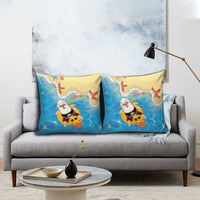 Antigua and Barbuda Christmas Pillow Cover Chilling Santa - Wonder Print Shop