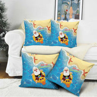 Antigua and Barbuda Christmas Pillow Cover Chilling Santa - Wonder Print Shop