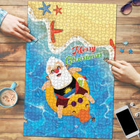 Antigua and Barbuda Christmas Puzzle Chilling Santa - Wonder Print Shop