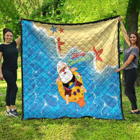 Antigua and Barbuda Christmas Quilt Chilling Santa - Wonder Print Shop
