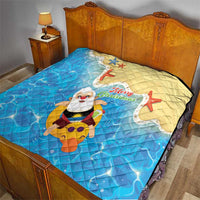 Antigua and Barbuda Christmas Quilt Chilling Santa - Wonder Print Shop