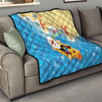 Antigua and Barbuda Christmas Quilt Chilling Santa - Wonder Print Shop