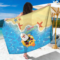 Antigua and Barbuda Christmas Sarong Chilling Santa - Wonder Print Shop