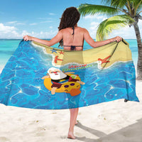 Antigua and Barbuda Christmas Sarong Chilling Santa - Wonder Print Shop