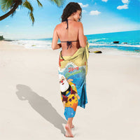 Antigua and Barbuda Christmas Sarong Chilling Santa - Wonder Print Shop