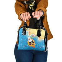 Antigua and Barbuda Christmas Shoulder Handbag Chilling Santa - Wonder Print Shop