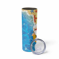 Antigua and Barbuda Christmas Skinny Tumbler Chilling Santa - Wonder Print Shop