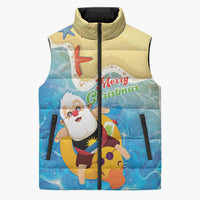 Antigua and Barbuda Christmas Sleeveless Puffer Jacket Chilling Santa - Wonder Print Shop