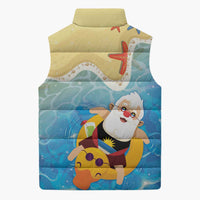 Antigua and Barbuda Christmas Sleeveless Puffer Jacket Chilling Santa - Wonder Print Shop