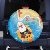 Antigua and Barbuda Christmas Spare Tire Cover Chilling Santa - Wonder Print Shop