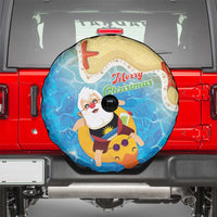 Antigua and Barbuda Christmas Spare Tire Cover Chilling Santa - Wonder Print Shop