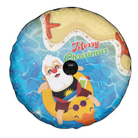 Antigua and Barbuda Christmas Spare Tire Cover Chilling Santa - Wonder Print Shop