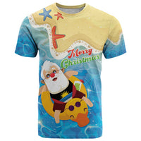 Antigua and Barbuda Christmas T Shirt Chilling Santa - Wonder Print Shop