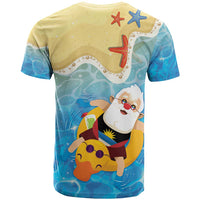 Antigua and Barbuda Christmas T Shirt Chilling Santa - Wonder Print Shop