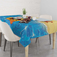 Antigua and Barbuda Christmas Tablecloth Chilling Santa - Wonder Print Shop