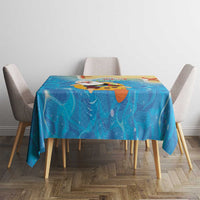Antigua and Barbuda Christmas Tablecloth Chilling Santa - Wonder Print Shop