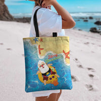 Antigua and Barbuda Christmas Tote Bag Chilling Santa - Wonder Print Shop
