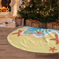 Antigua and Barbuda Christmas Tree Skirt Chilling Santa - Wonder Print Shop