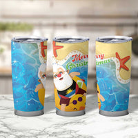 Antigua and Barbuda Christmas Tumbler Cup Chilling Santa - Wonder Print Shop