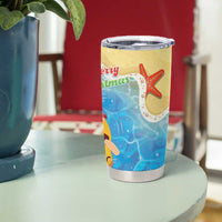 Antigua and Barbuda Christmas Tumbler Cup Chilling Santa - Wonder Print Shop