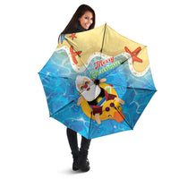 Antigua and Barbuda Christmas Umbrella Chilling Santa - Wonder Print Shop