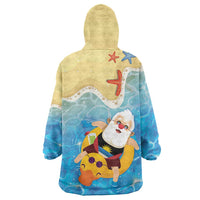 Antigua and Barbuda Christmas Wearable Blanket Hoodie Chilling Santa - Wonder Print Shop