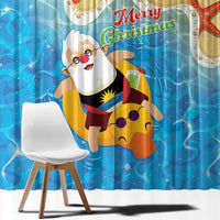 Antigua and Barbuda Christmas Window Curtain Chilling Santa - Wonder Print Shop