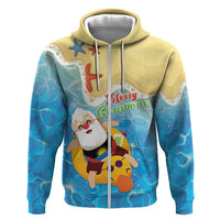 Antigua and Barbuda Christmas Zip Hoodie Chilling Santa - Wonder Print Shop