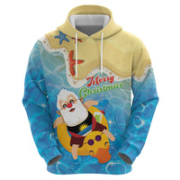 Antigua and Barbuda Christmas Zip Hoodie Chilling Santa - Wonder Print Shop