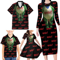 Resist Portland Frog Family Matching Long Sleeve Bodycon Dress and Hawaiian Shirt Funny Political Costume - Wonder Print Shop