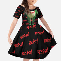 Resist Portland Frog Family Matching Short Sleeve Bodycon Dress and Hawaiian Shirt Funny Political Costume - Wonder Print Shop