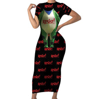 Resist Portland Frog Family Matching Short Sleeve Bodycon Dress and Hawaiian Shirt Funny Political Costume - Wonder Print Shop