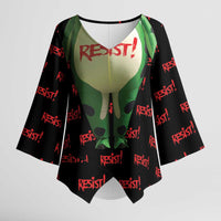 Resist Portland Frog Kimono Sleeve Blouse Funny Political Costume - Wonder Print Shop