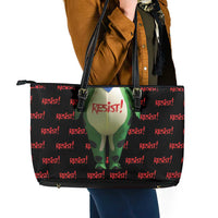 Resist Portland Frog Leather Tote Bag Funny Political Costume - Wonder Print Shop