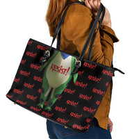 Resist Portland Frog Leather Tote Bag Funny Political Costume - Wonder Print Shop