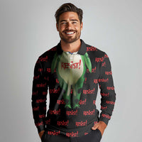 Resist Portland Frog Long Sleeve Polo Shirt Funny Political Costume - Wonder Print Shop