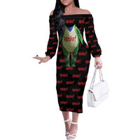 Resist Portland Frog Off The Shoulder Long Sleeve Dress Funny Political Costume - Wonder Print Shop