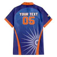 Custom India Cricket Family Matching Off The Shoulder Long Sleeve Dress and Hawaiian Shirt Go Champions Men In Blue LT05 - Wonder Print Shop