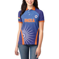 Custom India Cricket Women Polo Shirt Go Champions Men In Blue LT05 - Wonder Print Shop